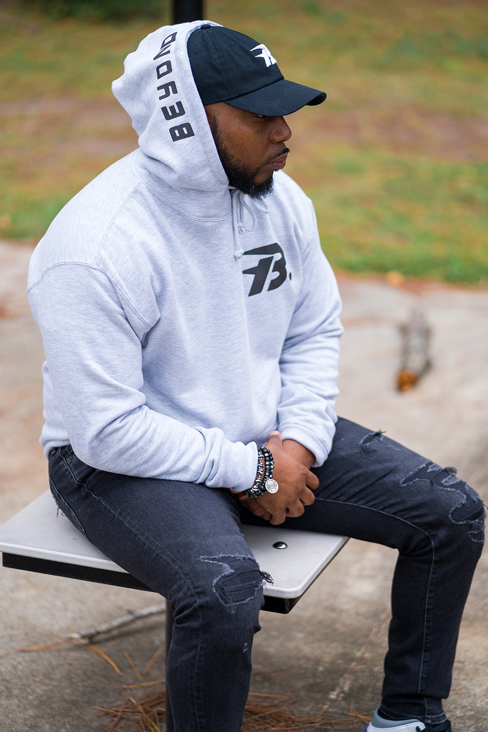 B-Iconic Hoodie (GRY/BLK)